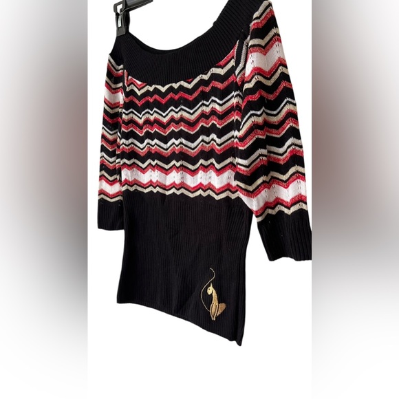 Baby Phat Off-Shoulder Striped Knit Sweater - Picture 4 of 6